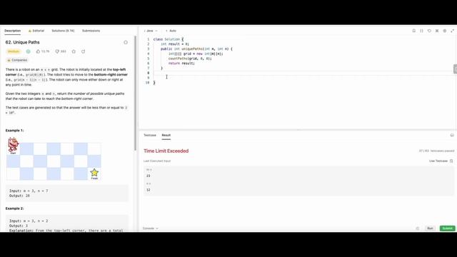 Amazon Programming Interview Question | Unique Paths | Java | Recursive and DP Solution смотреть онлайн
