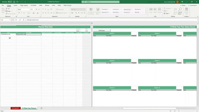 12 Week Year Planner Excel Template Step-by-Step Video Tutorial by Simple Sheets смотреть онлайн