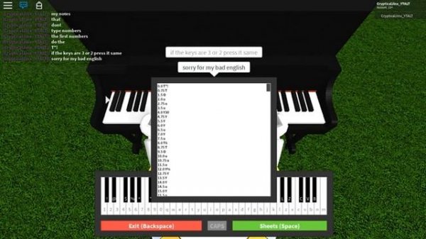 How To Use My Notes In Roblox Piano Keyboard v1.1
