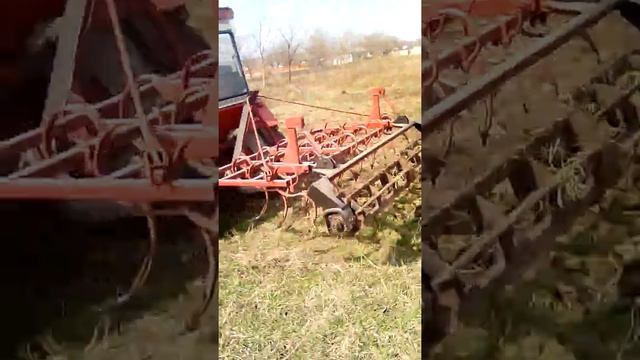 Самодельный пружинный культиватор для Т-25,первый выезд