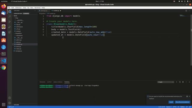 Django #2 Creating a project models and settingup admin panel смотреть онлайн