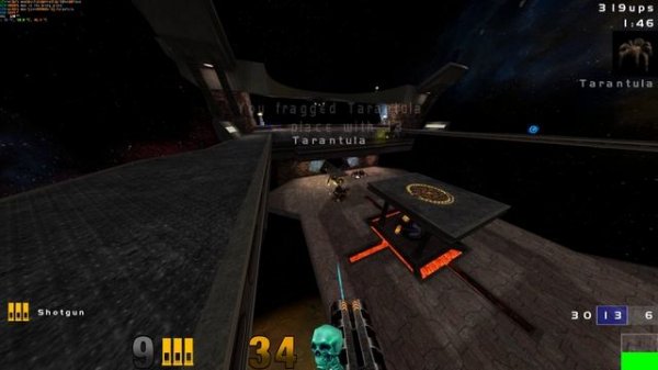 Quake 3 arena 4k, mod RUNO, Railgun атака павуков, мясо, сложность крутой карта aedm17
