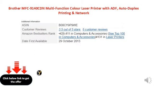 Brother MFC-9140CDN Multi-Function Colour Laser Printer with ADF, Auto-Duplex Printing & Network смотреть онлайн