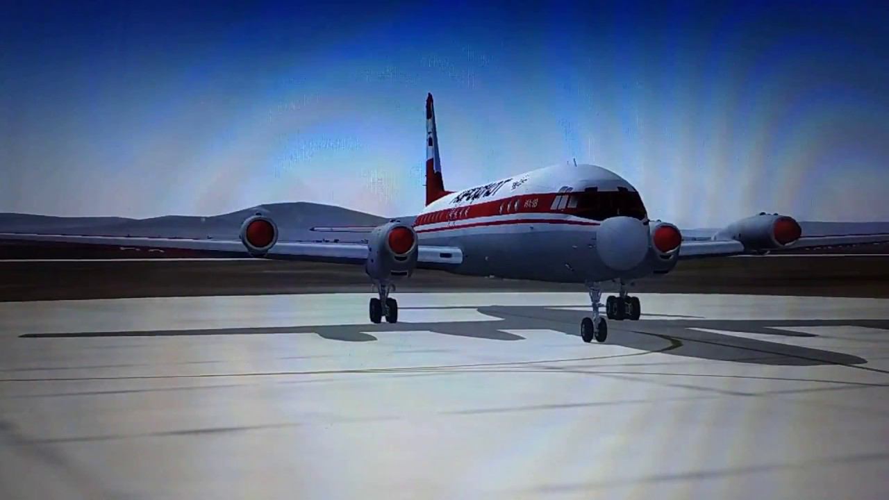 FS2004 Il-24N (Il-18D) engine start (Redmi 5A video recording test) смотреть онлайн