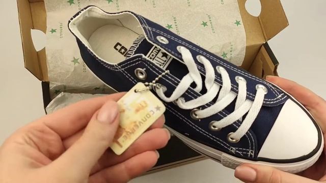 Стильные синие низкие кеды Converse All Star