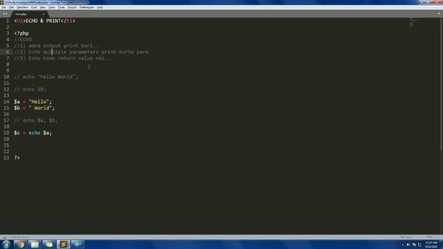 ECHO & PRINT Difference - একও অ্যান্ড প্রিন্ট | PHP Tutorials in Bengali - Part 3 | Code With Subh смотреть онлайн