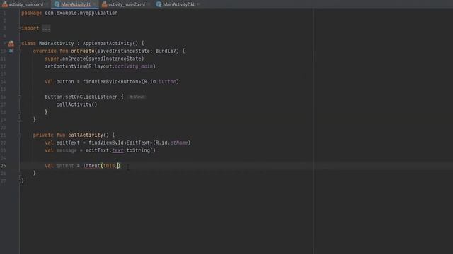 PASS DATA BETWEEN ACTIVITY | INTENT | ANDROID | KOTLIN смотреть онлайн