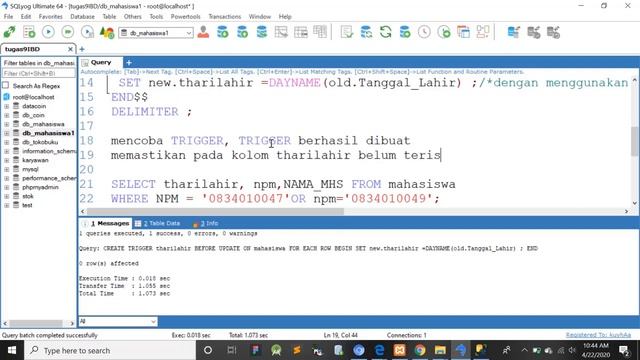 02 Implementasi Penggunaan Trigger Update dalam MySQL- bimbingan Bapak Rizky Parlika, S.Kom M.Kom смотреть онлайн