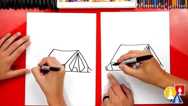 How To Draw A Camping Tent - #CampYouTube Draw #WithMe