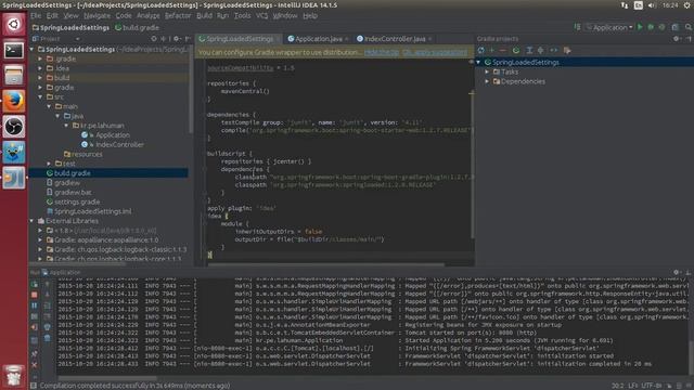 Spring-Loaded with IntelliJ and Gradle Settings смотреть онлайн