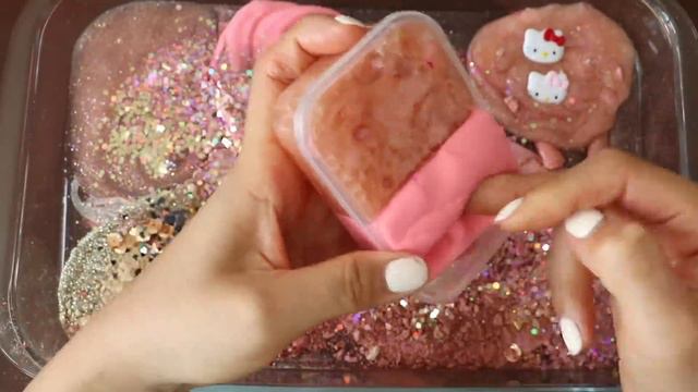 Mixing”Rose Gold Kitty” Eyeshadow and Makeup,parts,glitter Into Slime!Satisfying Slime Video!★ASMR★ смотреть онлайн