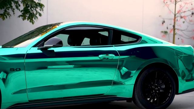Chrome Mustang | Wrapped in Hexis Superchrome Turquoise смотреть онлайн