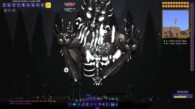 Terraria Supreme Buffed Rainbow Crystal Staff vs For The Worthy Calamity Mod Malice Mode Boss Rush смотреть онлайн