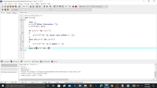 Identify whether char is alphabet, digit, special char or White-Space | c program for beginners. смотреть онлайн