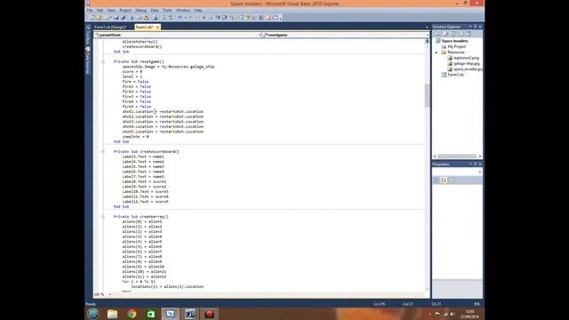 VB 2010 tutorial - Space Invaders - part 9 - reseting the game (finished product) смотреть онлайн