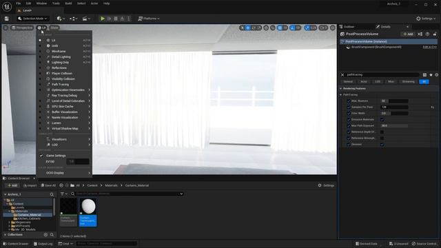 27. Unreal Engine 5.1 Для архитектурной визуализации - Полупрозрачные занавески смотреть онлайн