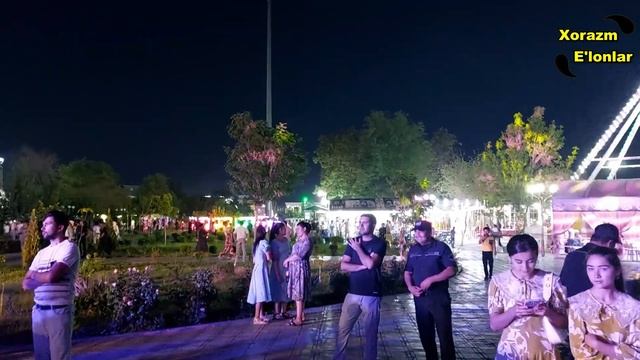 КЕЧКИ УРГАНЧ БУЙЛАБ САЁХАТ КИЛАМИЗ. KONSERT, PARK, BASSEYNLAR. #urganch