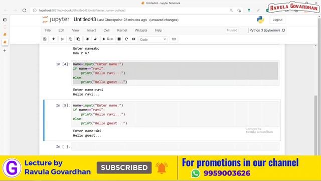 [Conditional Statements in Python]: If.. If-Else.. If-Elif-Else in Telugu смотреть онлайн