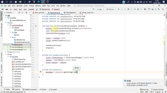 Making git apps | Calls recycler view and set data MainActivity part 2 смотреть онлайн