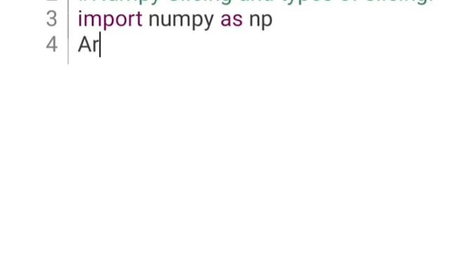 Slicing(By specifying range) In Python Numpy. смотреть онлайн