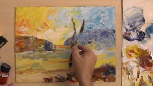 Как рисовать мастихином.  Живопись акрилом.