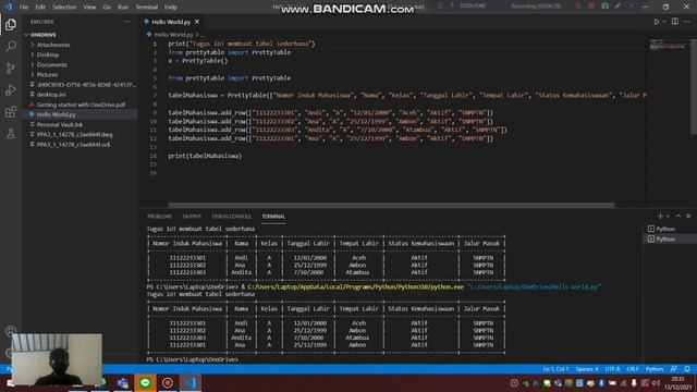 Membuat tabel data sederhana di Python dengan prettytable смотреть онлайн