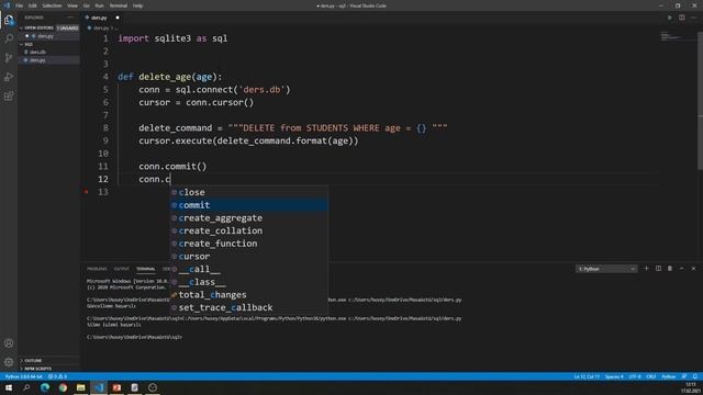 Python Sqlite3 - Tablodaki Verileri Silme смотреть онлайн