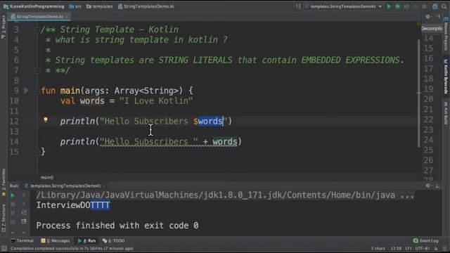 What is Kotlin String Template | Explain String Template Code Demo | Kotlin Expression |InterviewDO смотреть онлайн