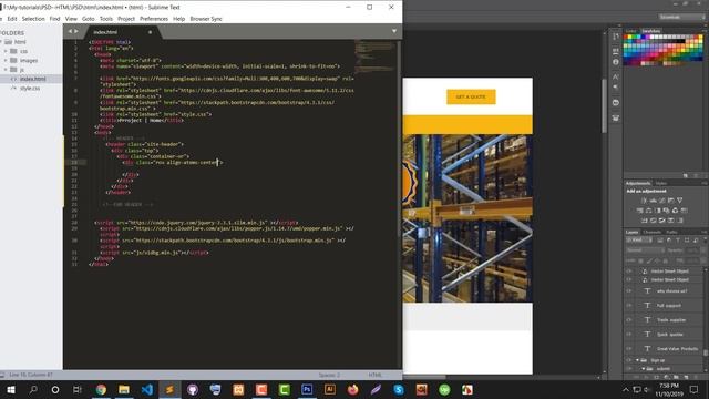 How to convert PSD to HTML using Bootstrap v4 | Part-2 смотреть онлайн