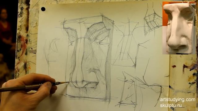 Обучение рисунку. Портрет. 22 серия: нос смотреть онлайн
