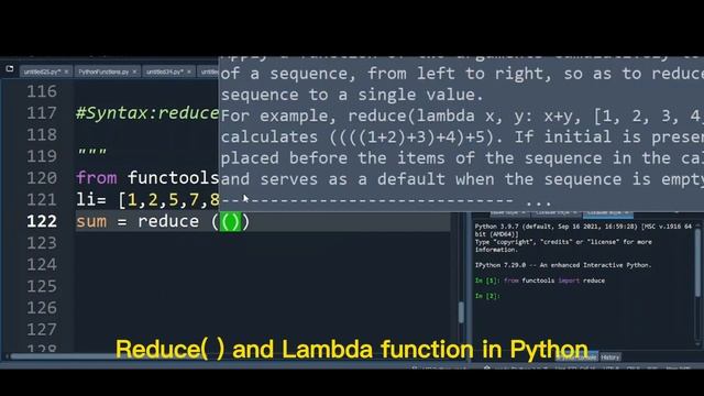 Reduce() and Lambda function in Python| Python Tutorial in Urdu | Hindi смотреть онлайн