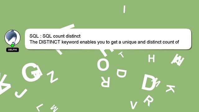 SQL : SQL count distinct смотреть онлайн