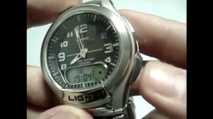 How to set analog time on Casio AQ-180W manual for use
