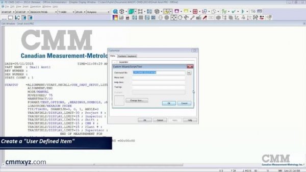 PC-DMIS User Defined Command | CMM Tech Tips - CMMXYZ