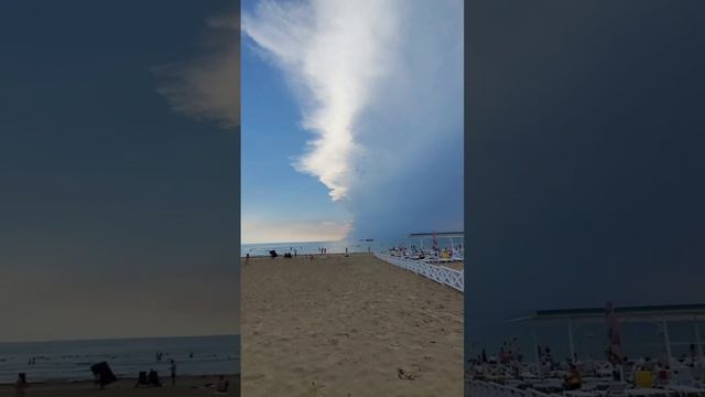 Анапа, облака, пляж, чёрное море