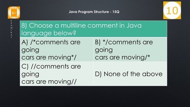 03 Java Program Structure Interview MCQ Questions and Answers смотреть онлайн