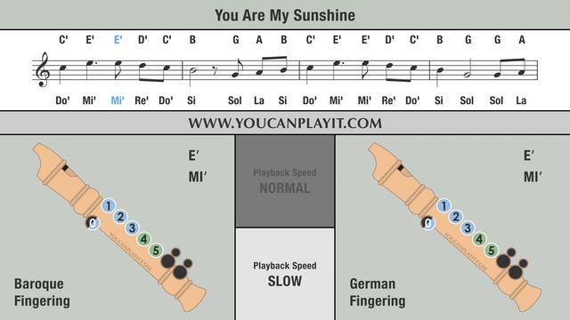 You Are My Sunshine - Recorder Flute Tutorial смотреть онлайн