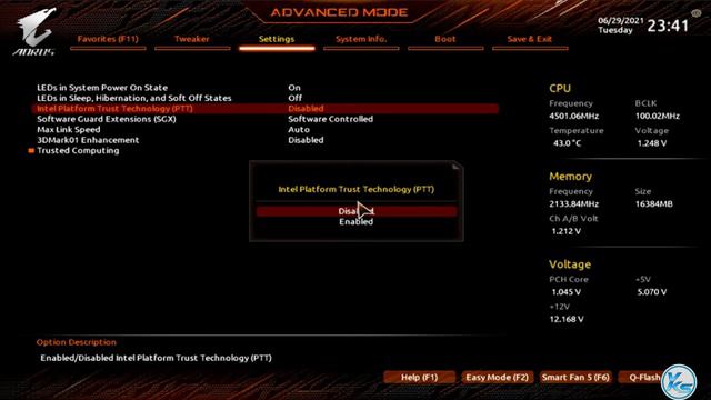 ✅ How To Enable PTT In Gigabyte Z390 AORUS PRO WIFI | PTT Windows 11 | How To Enable PTT (2021)