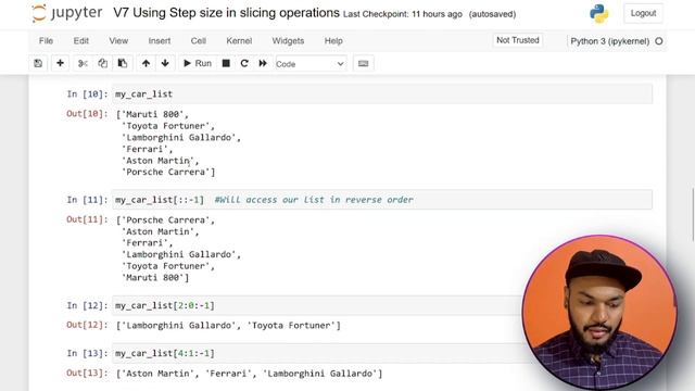 Step size in slicing operations with lists in python смотреть онлайн