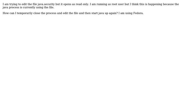 DevOps & SysAdmins: Editing java.security - says it is [read only] (Fedora) смотреть онлайн
