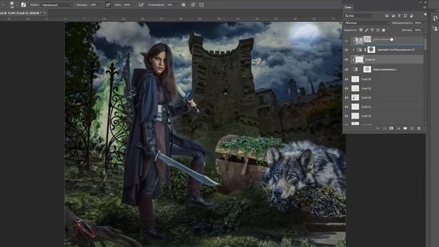 The wolf Speed art | Волчица | photomanipulation in photoshop смотреть онлайн