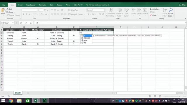 Microsoft Office EXCEL | How to use CONCATENATE formula with IF and COUNTA - 9 смотреть онлайн