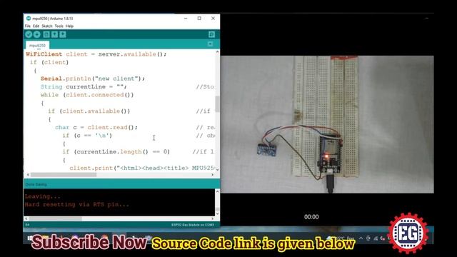Display of MPU9250 Data on Web Server using ESP32 смотреть онлайн