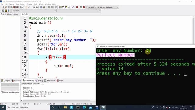 C Program to Check a Number is Perfect or Not | Learn Coding смотреть онлайн