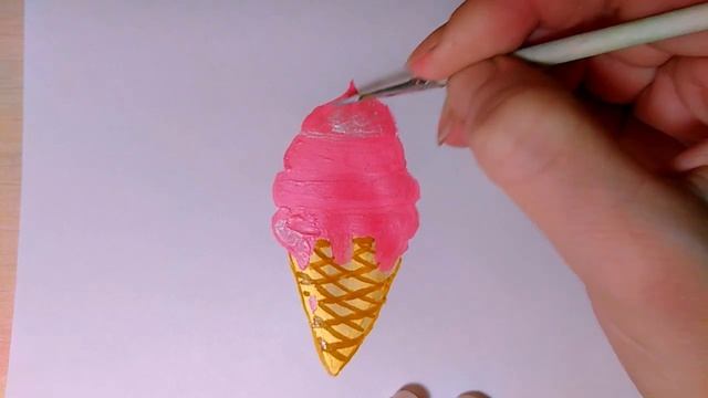 Как нарисовать просто гуашью мороженое, пошагово, рисуем вместе смотреть онлайн