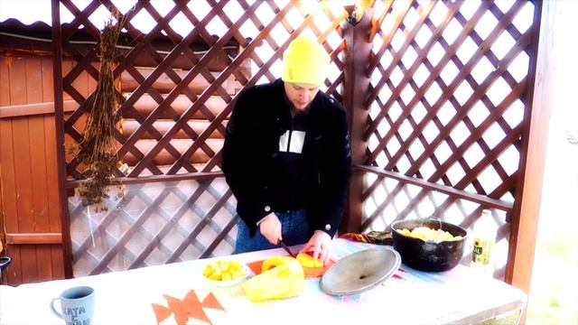 Кролик с тыквой в казане на огне #xataskrau смотреть онлайн