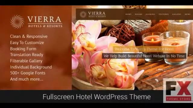 Preview Vierra - Responsive Hotel WordPress Theme TForest смотреть онлайн