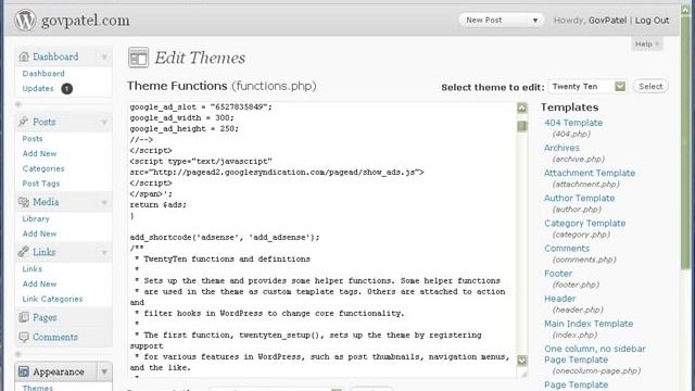 Video:Add Adsense In Posts Using Functions In Wordpress.3.0 смотреть онлайн