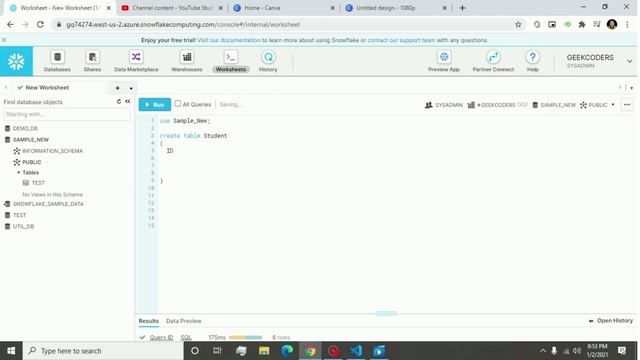 How to Create Table | Snowflake Tutorial | SQL | смотреть онлайн