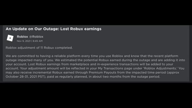 Roblox is giving out robux due to the outage (Roblox Adjustments) смотреть онлайн